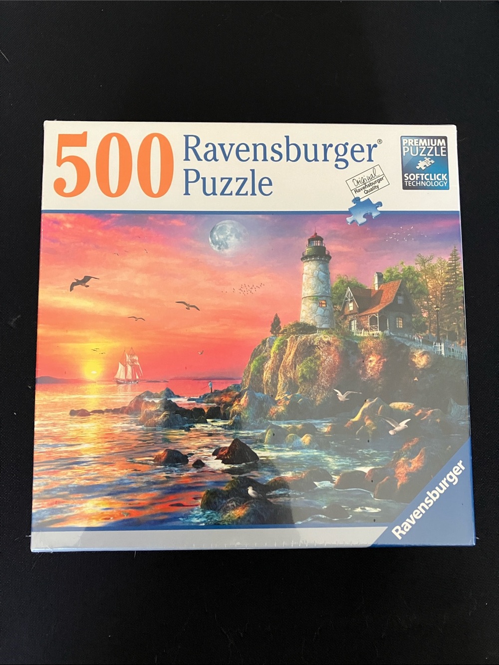Ravensburger Lighthouse Coastal Sunset Puzzle - Orange, Blue & Purple